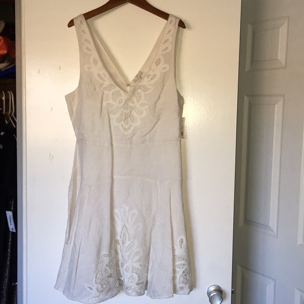 Joie Cream Sleeveless Midi Dress